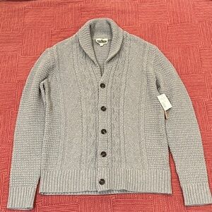 NWT Distillery Apparel Men's L Gray Cable Knit Sweater